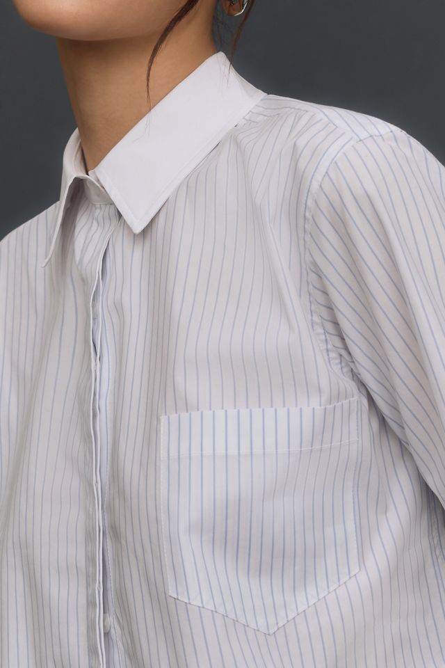 Good American Cropped Poplin Buttondown Shirt #3