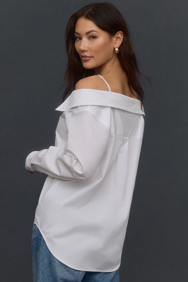 Good American Off-The-Shoulder Poplin Blouse #1