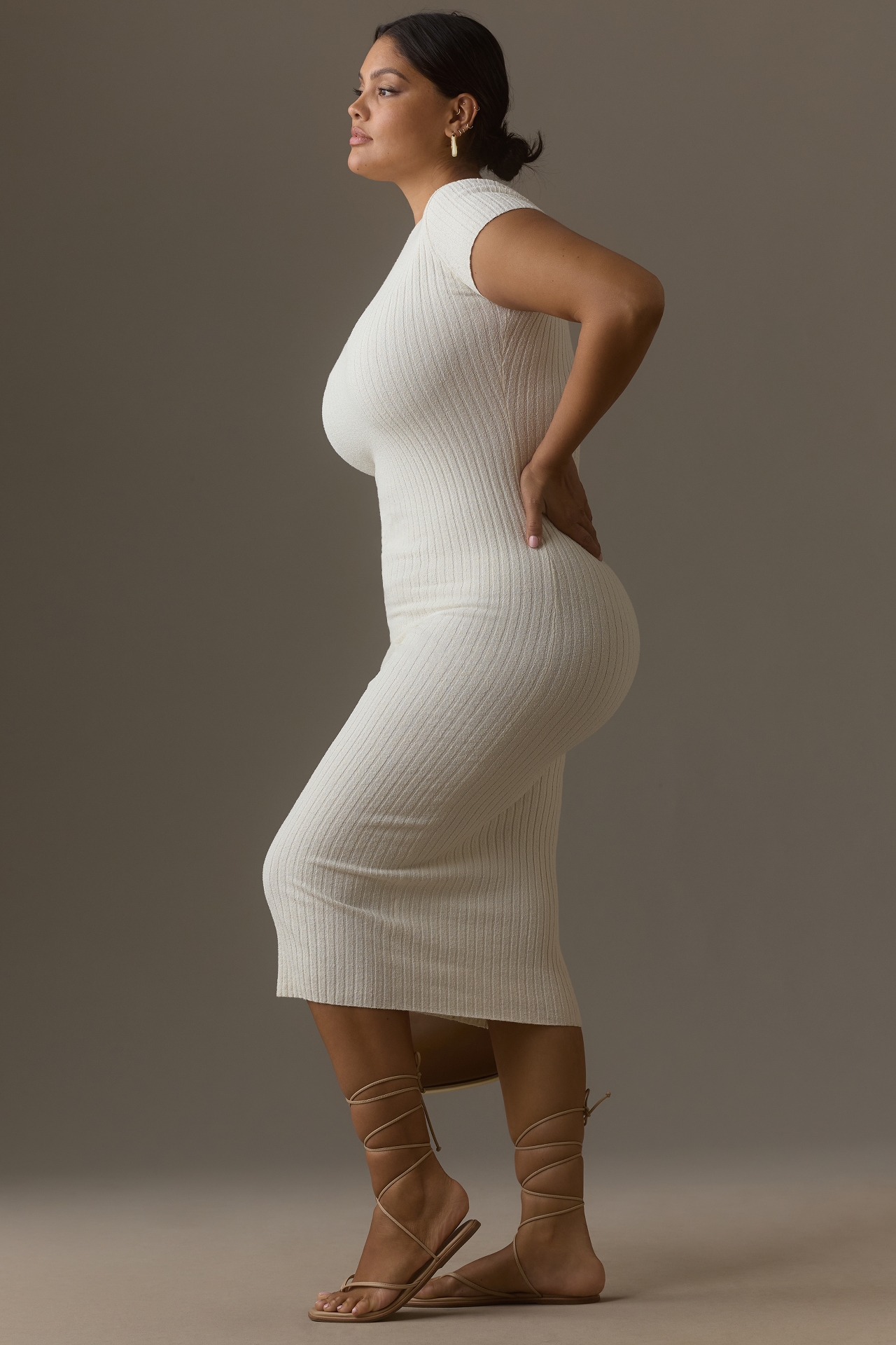 Good American Ribbed Terry Midi Dress