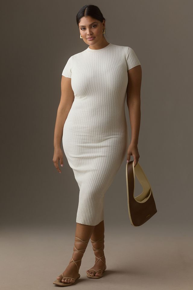 Good American Ribbed Terry Midi Dress #4