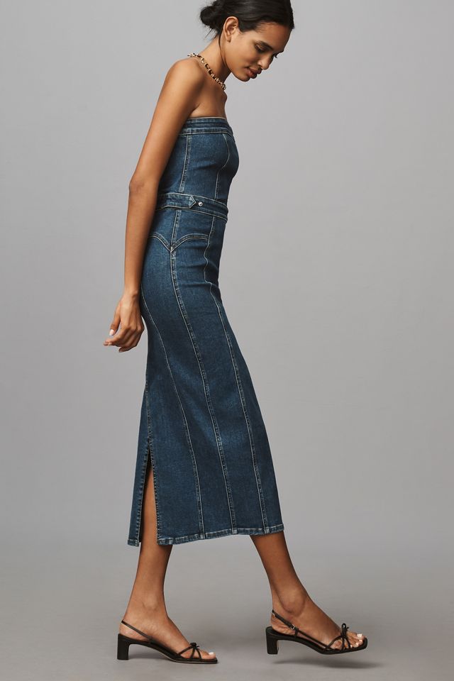 Good American Denim Tube Midi Dress #3