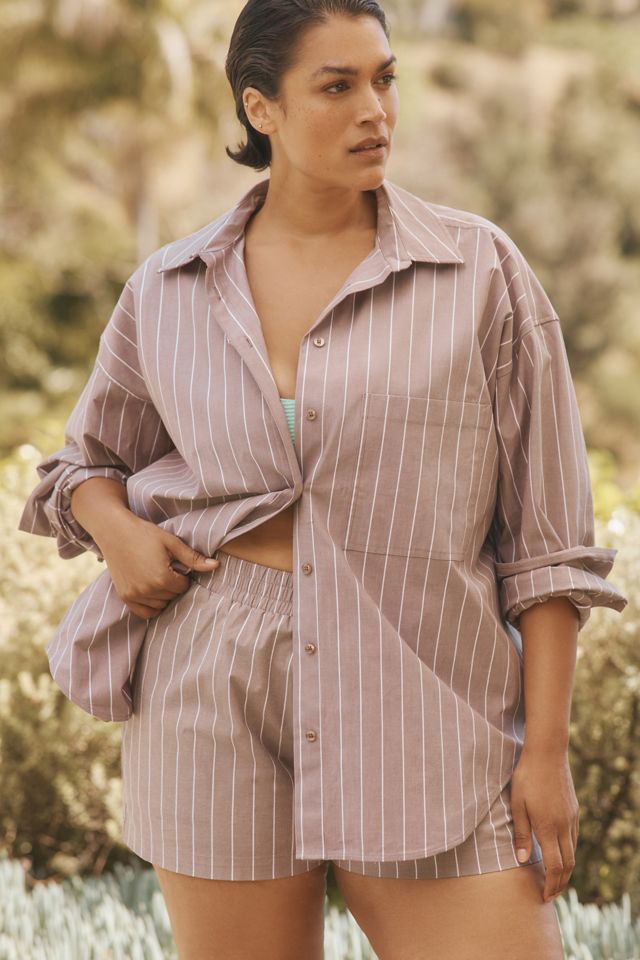 Good American Oversized Striped Buttondown Shirt #4