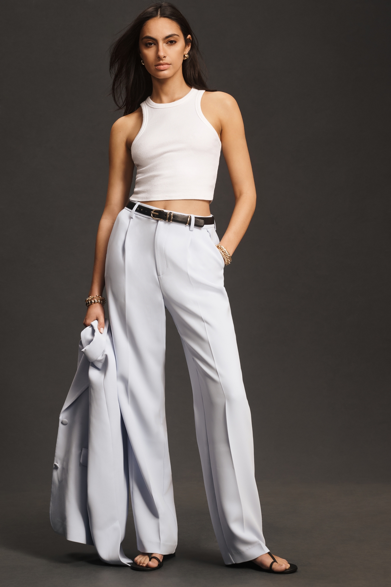 Good American Luxe Suiting Column Trousers