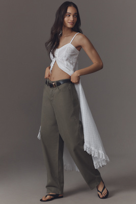 GOOD AMERICAN GOOD BARREL TWILL PANTS 