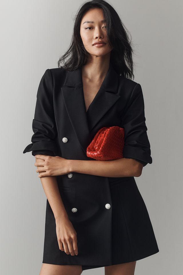 Good American Ponte Embellished Blazer Mini Dress #3
