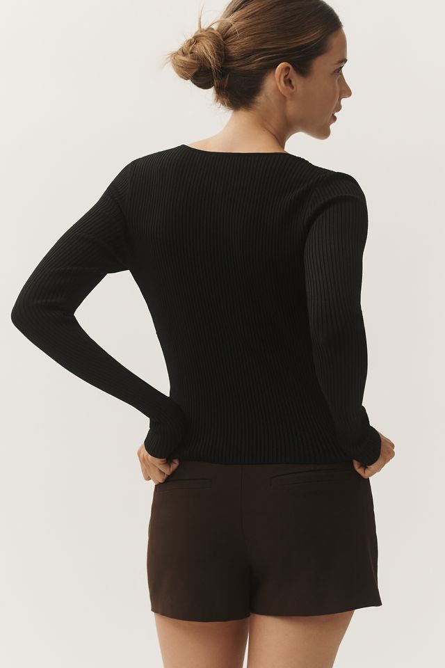 Good American Virgo Rib Zip Sweater #1