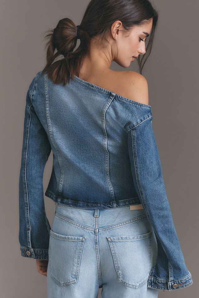 Good American Asymmetric Denim Shirt #3