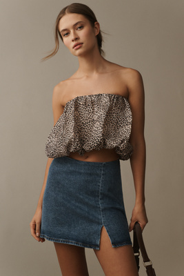 Good American Denim Mini Skirt In Blue