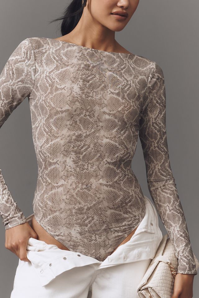 Good American Boat-Neck Mesh Bodysuit #2