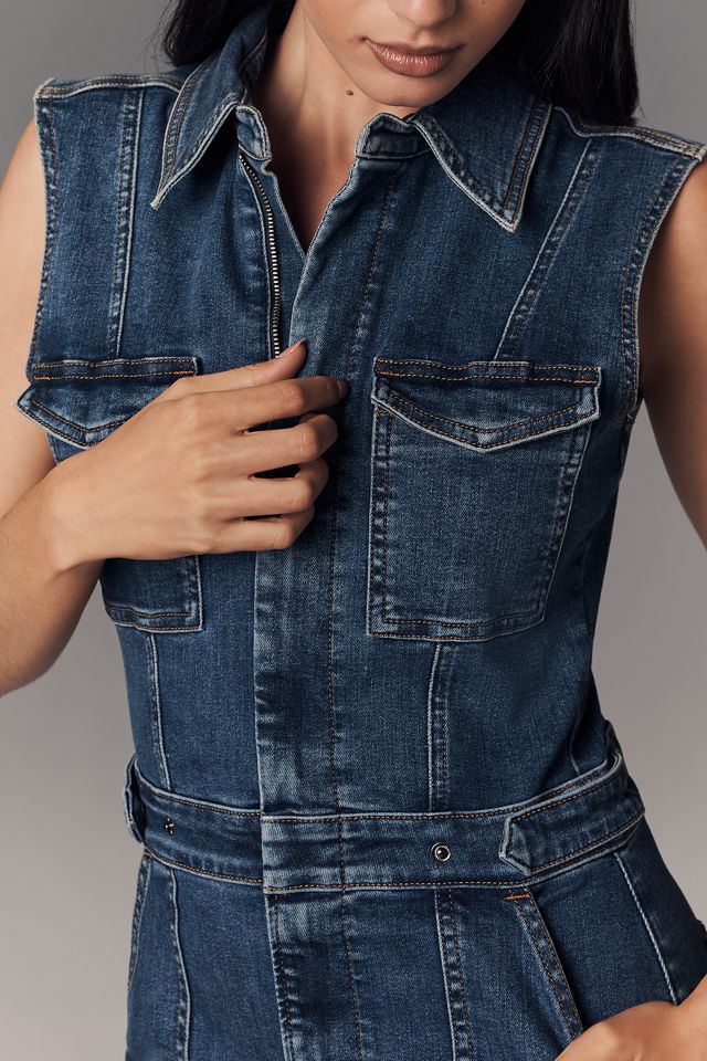 Good American Fit For Success Sleeveless Denim Mini Dress #3