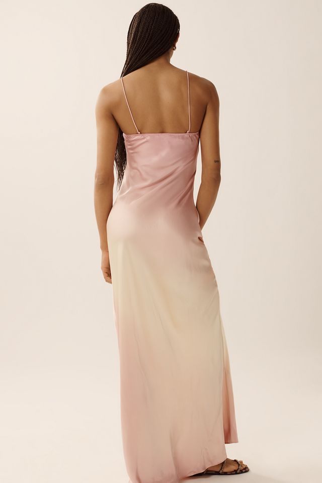 Good American Sleeveless Satin Slip Maxi Dress #2