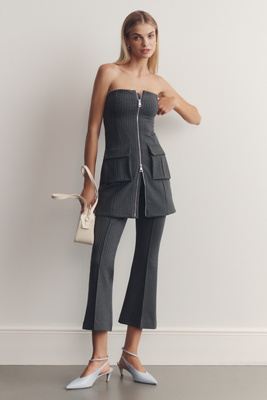 Good American Soft Stretch Ponte Mini Dress In Gray
