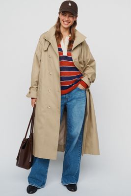 Trench-Coat à Col Entonnoir 100% Coton By Anthropologie