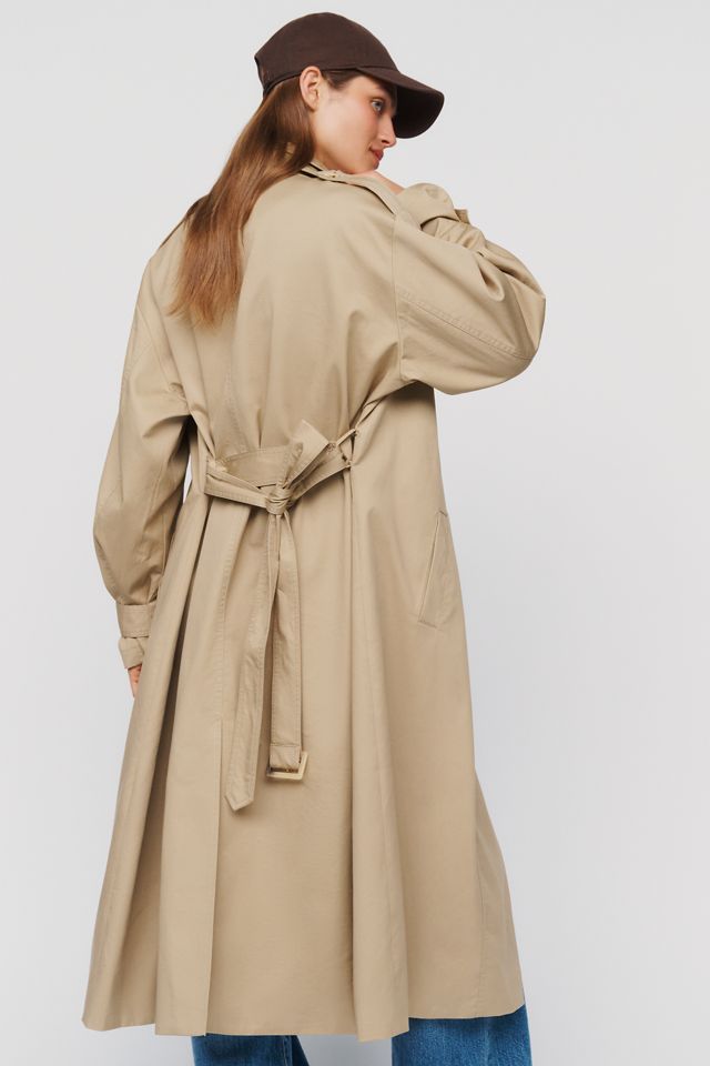 By Anthropologie 100% Cotton Funnel-Neck Trench Coat #3