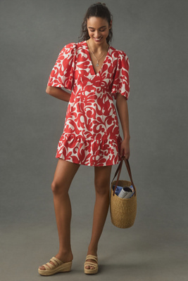 Rhode Mariana Printed Dress In Red