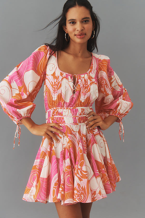 Shop Rhode Leona Mini Dress In Pink