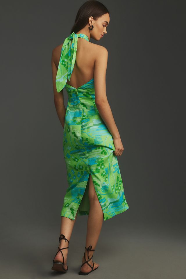 RHODE Paolo Linen Midi Dress #1