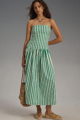 Shop Rhode Selma Midi Dress In Green