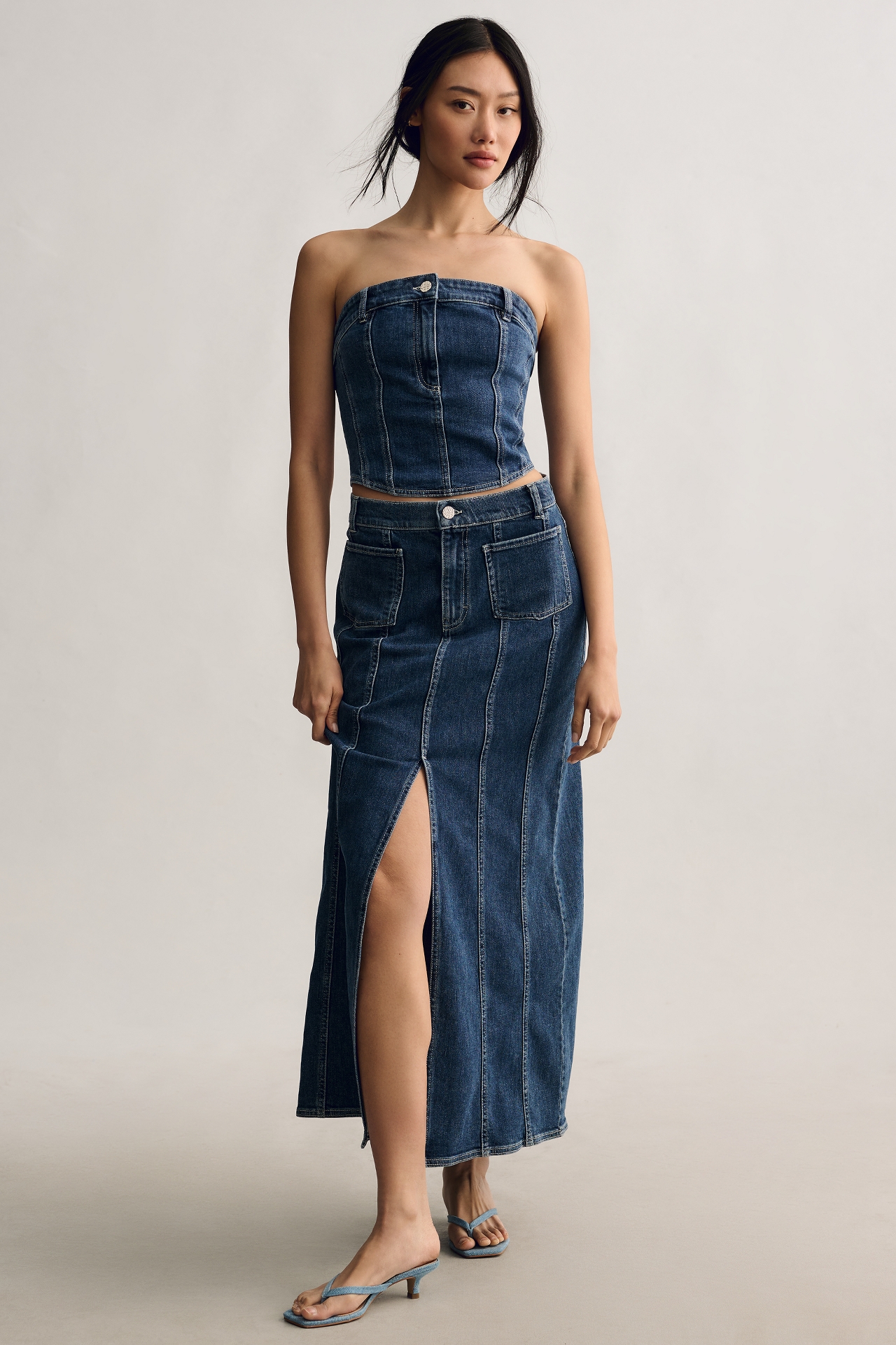 Baum und Pferdgarten Strapless Denim Tube Top