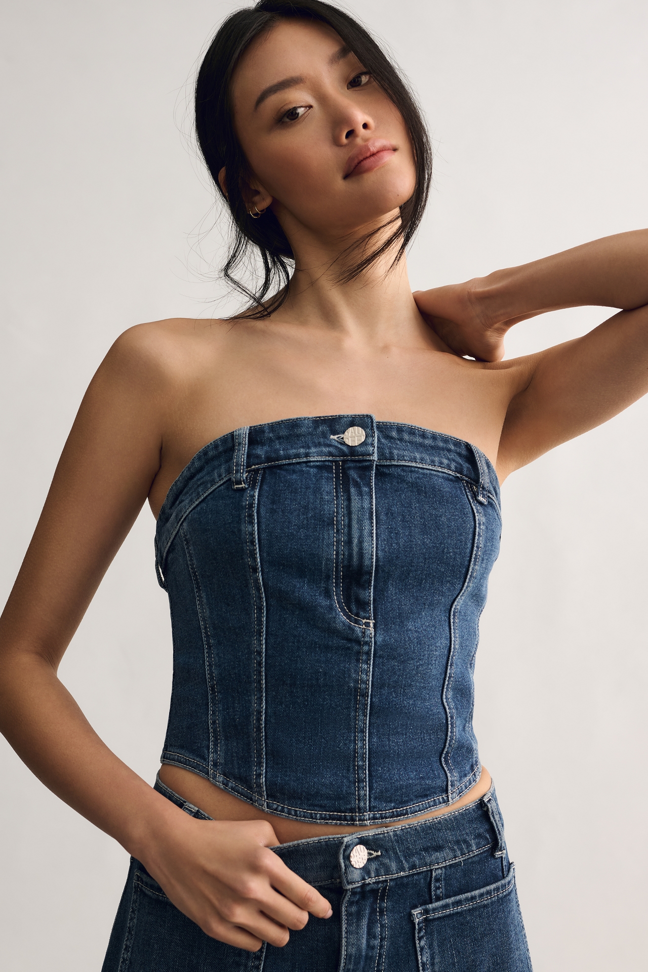 Baum und Pferdgarten Strapless Denim Tube Top