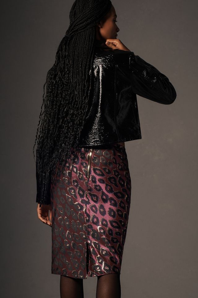 Leopard print jacket clearance black pencil skirt
