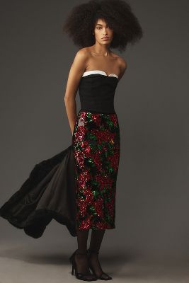 Shop Le Superbe Rose All Night Liza Midi Skirt In Multicolor