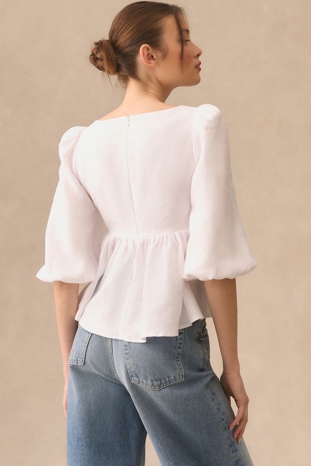 Reformation Abigail Linen Top #2