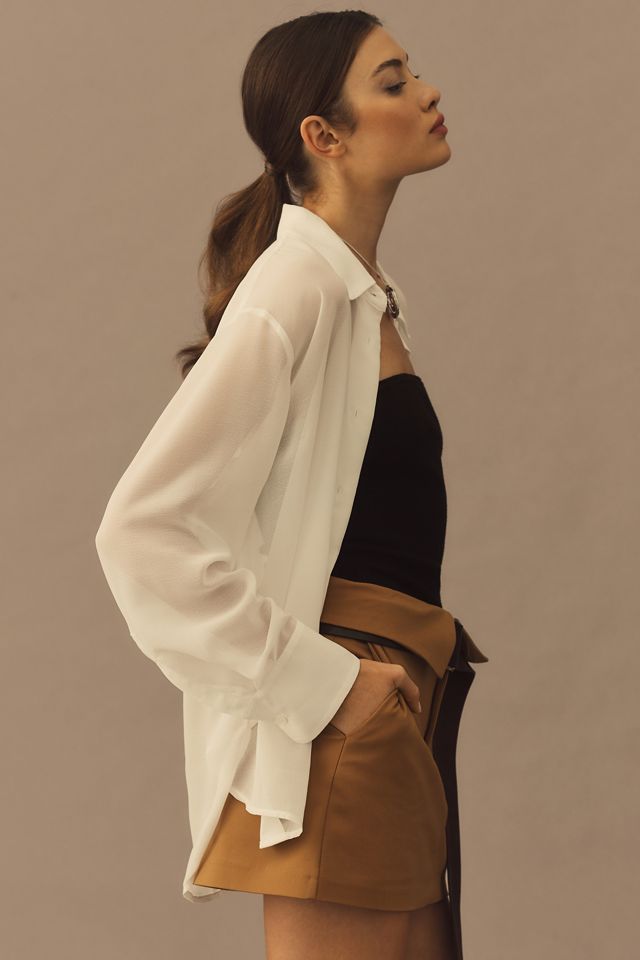 Reformation Will Sheer Oversized Shirt #3