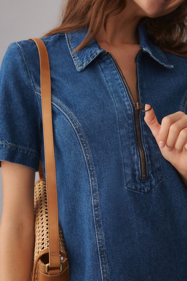 Reformation Loeb Denim Mini Dress | Anthropologie