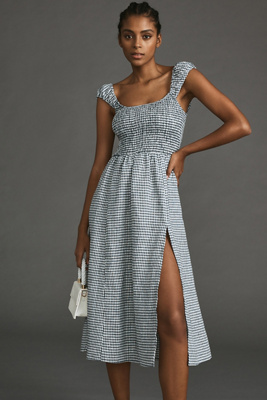 reformation tara linen dress Reformation Tara Linen Dress French 0 in Blue