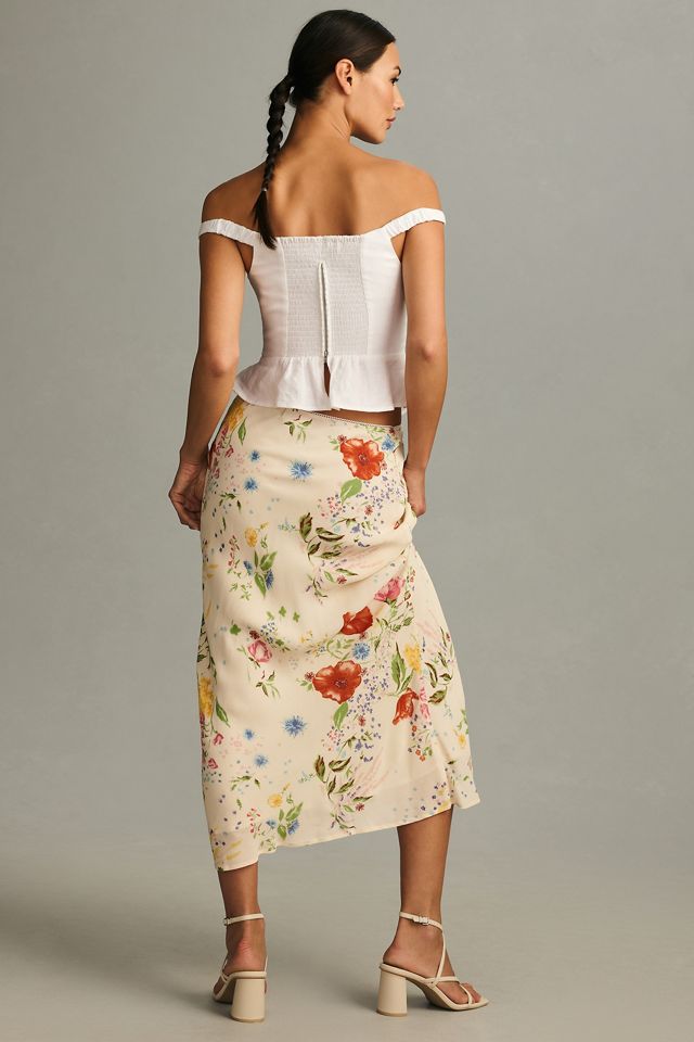 Jupe En Soie Midi Reformation Taille 2 - Couleur Saumon - Occasion En Parfait état