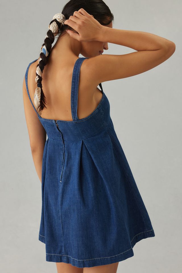 knee length dresses for ladies Keep Loving Me Denim Mini Dress