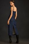 reformation delphinia denim dress Reformation Delphinia square-neck Denim Dress | Blue