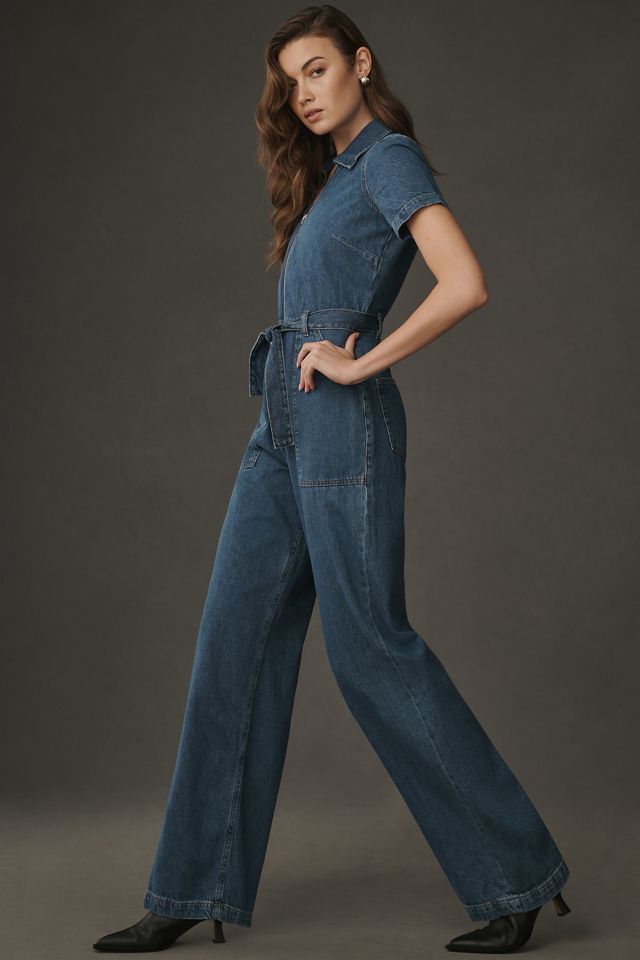 Organic Denim Jumpsuit - Cassandra, Grey Denim