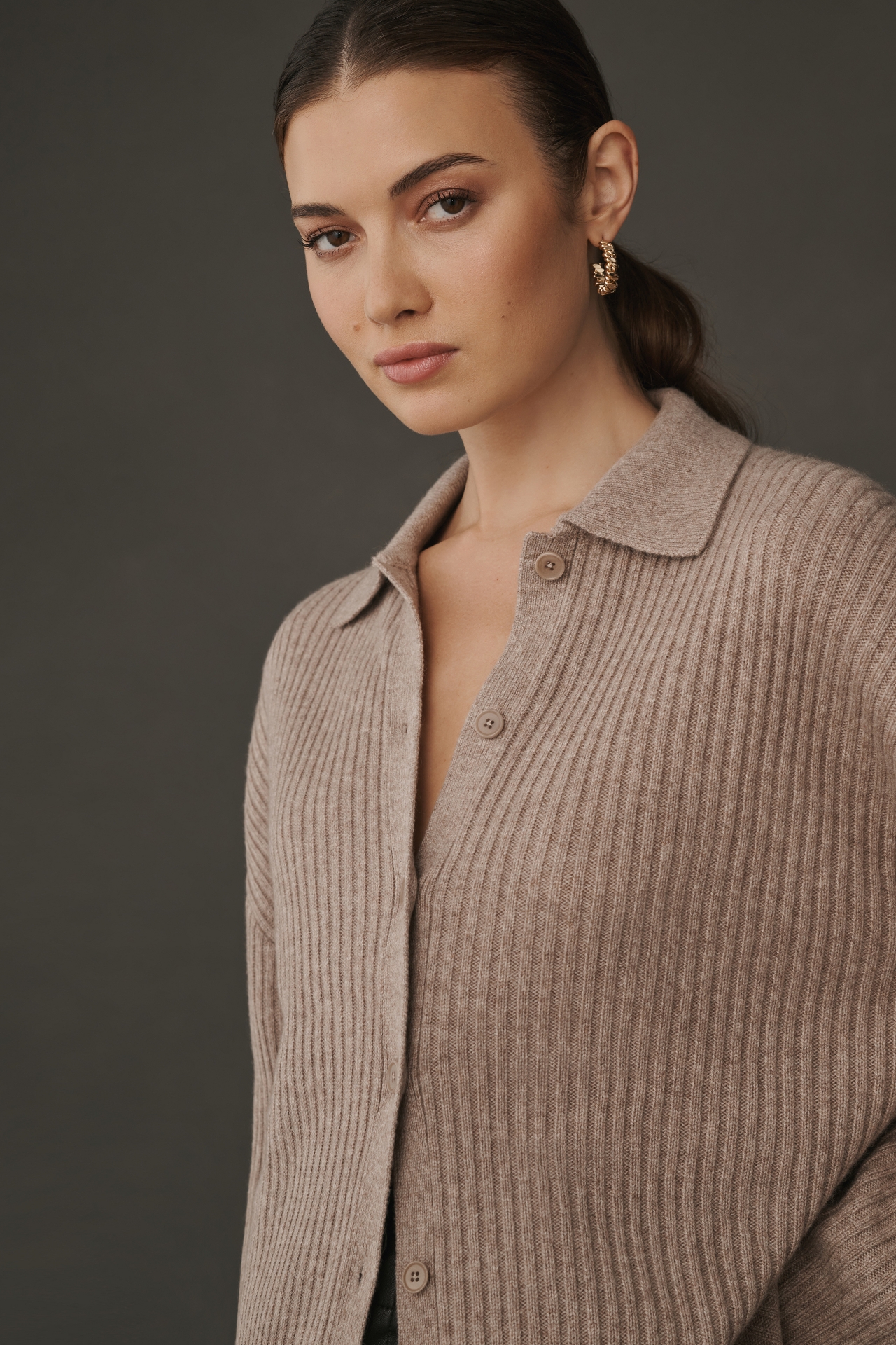 Reformation Fantino Cashmere Collared Cardigan