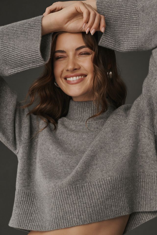 Reformation Garrett Cashmere Cropped Turtleneck Sweater