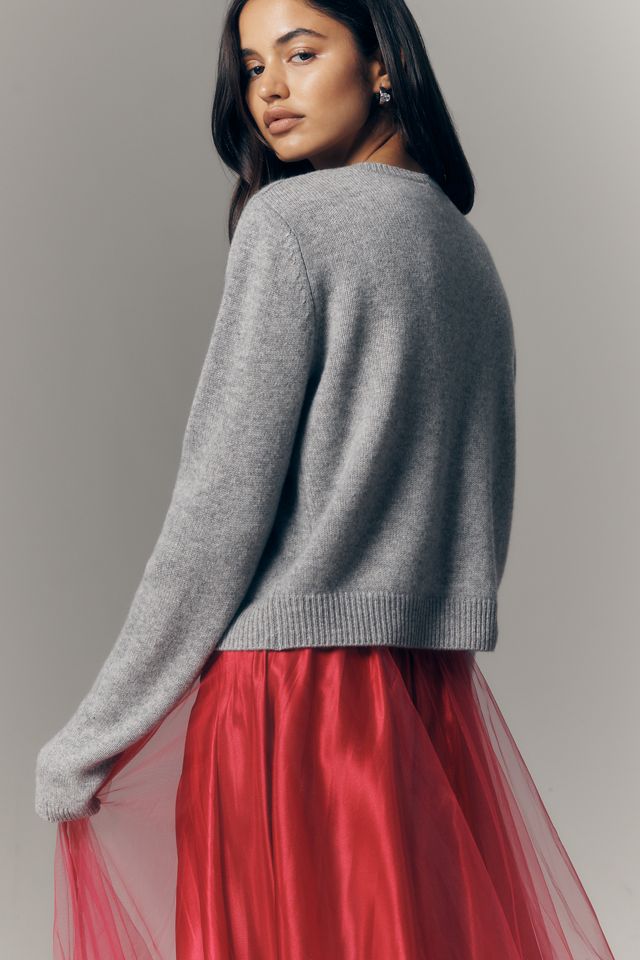 Reformation Clara 100% Cashmere Crew Cardigan Sweater #2