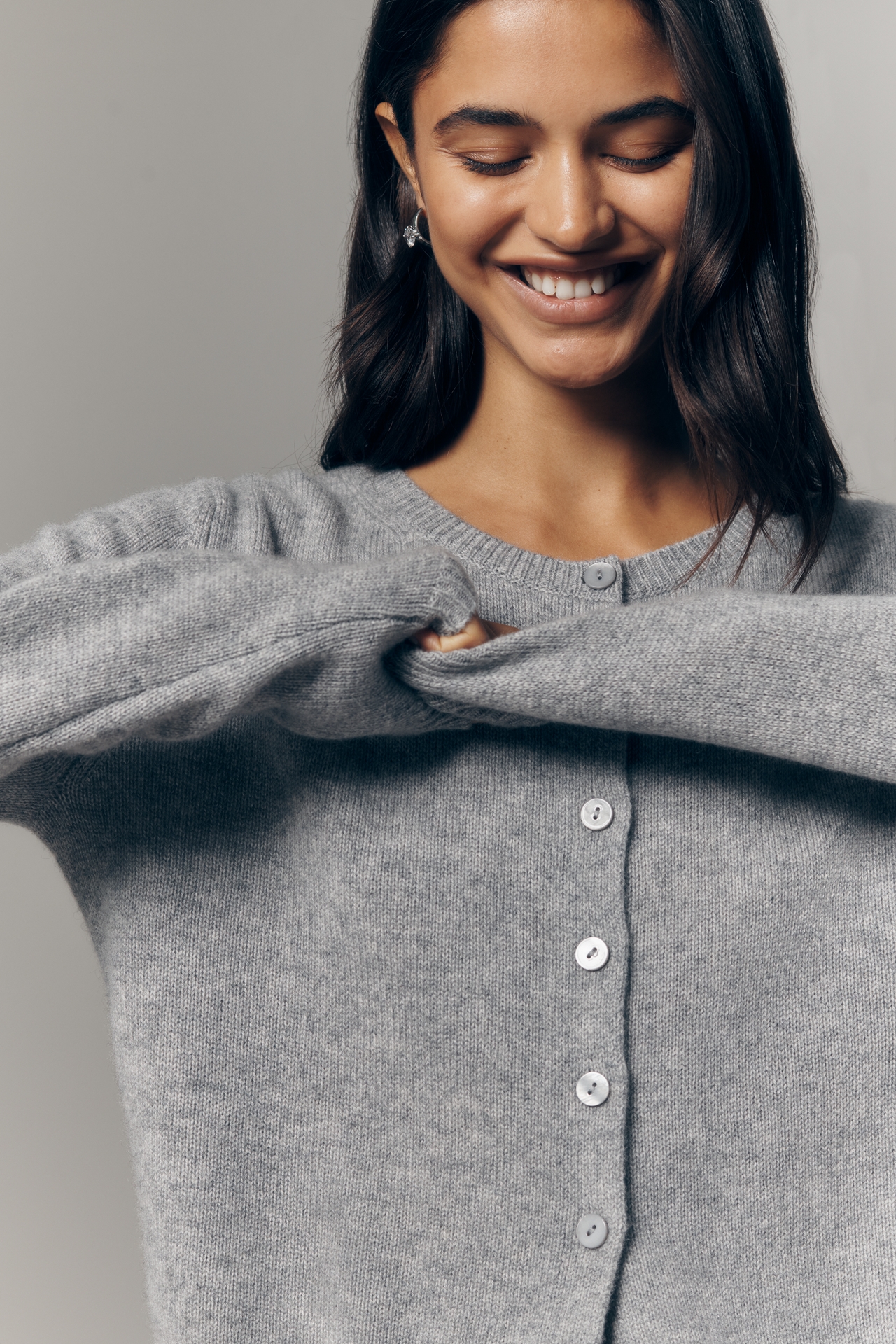 Reformation Clara 100% Cashmere Crew Cardigan 