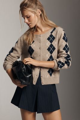 Reformation Clara Cashmere Crew Cardigan Sweater