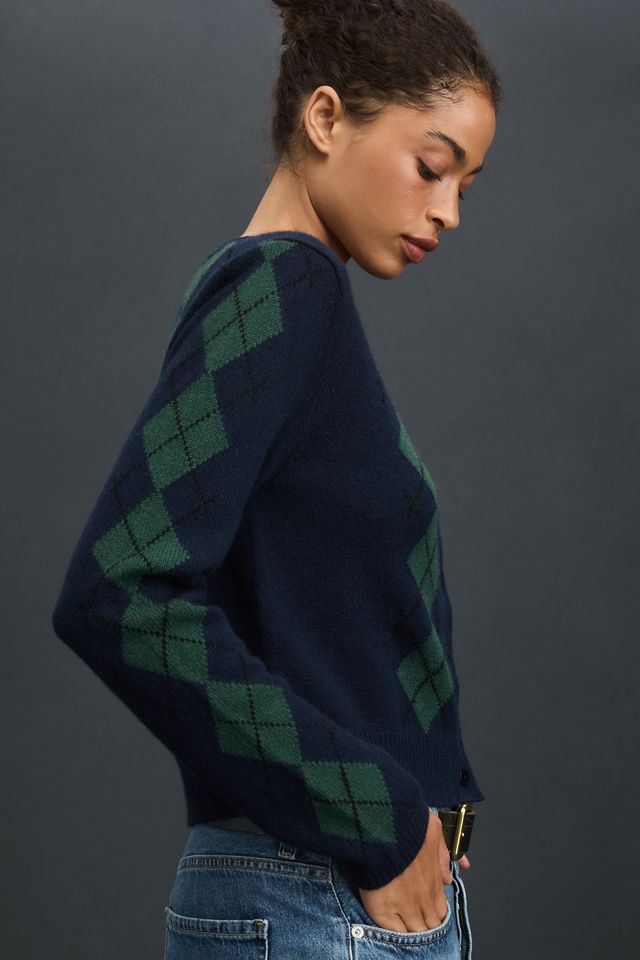 Reformation Clara Cashmere Crew Cardigan Sweater