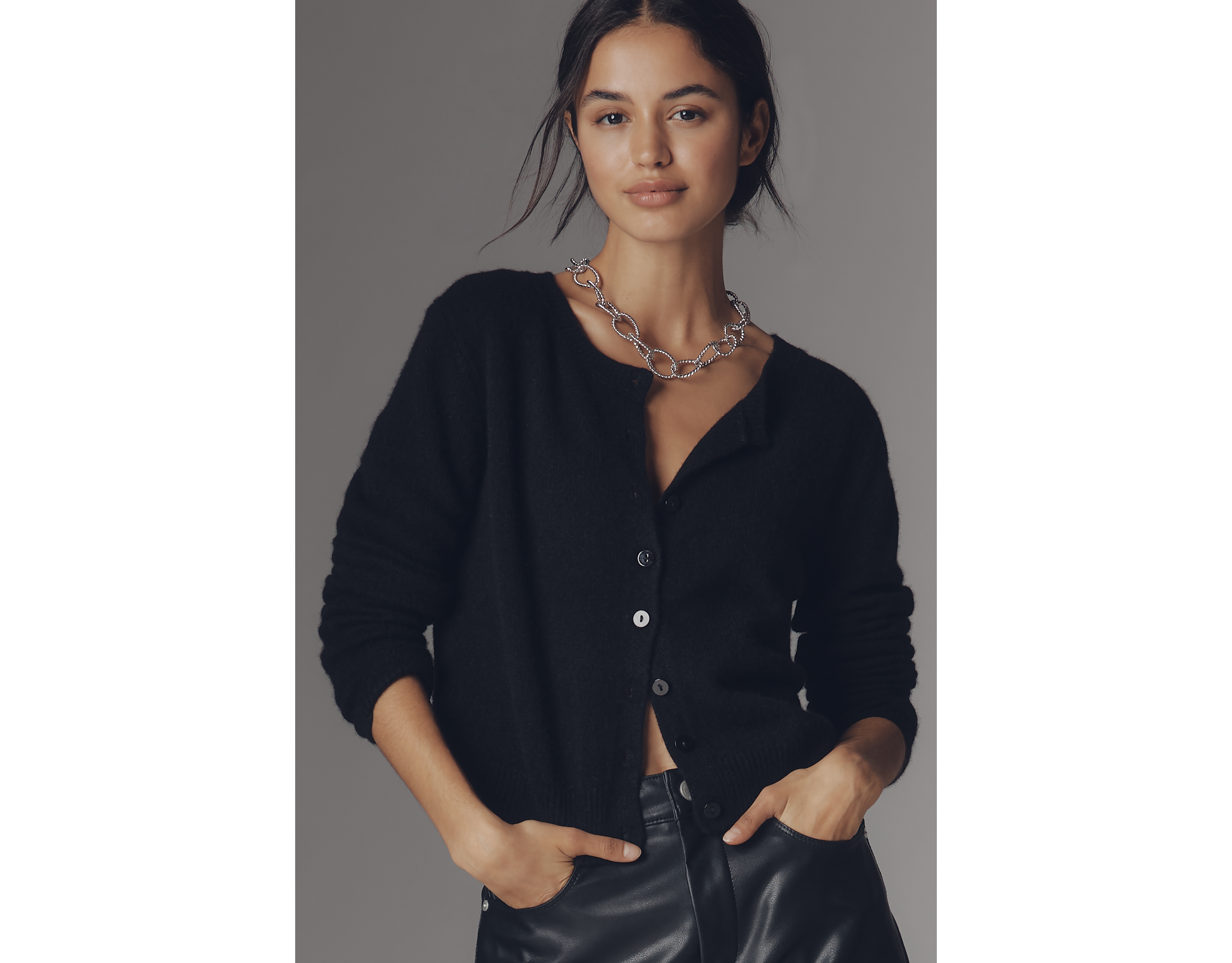 Reformation Clara 100% Cashmere Crew Cardigan