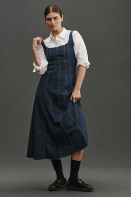 reformation novelle denim midi dress Kendi Denim Midi Dress
