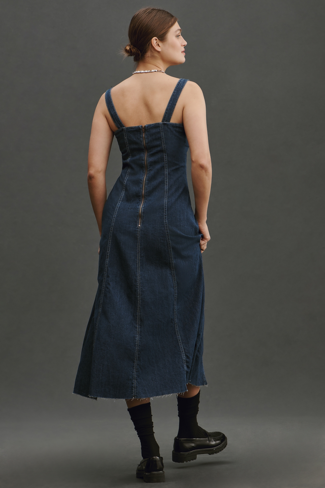 Reformation Amory Denim Midi Dress