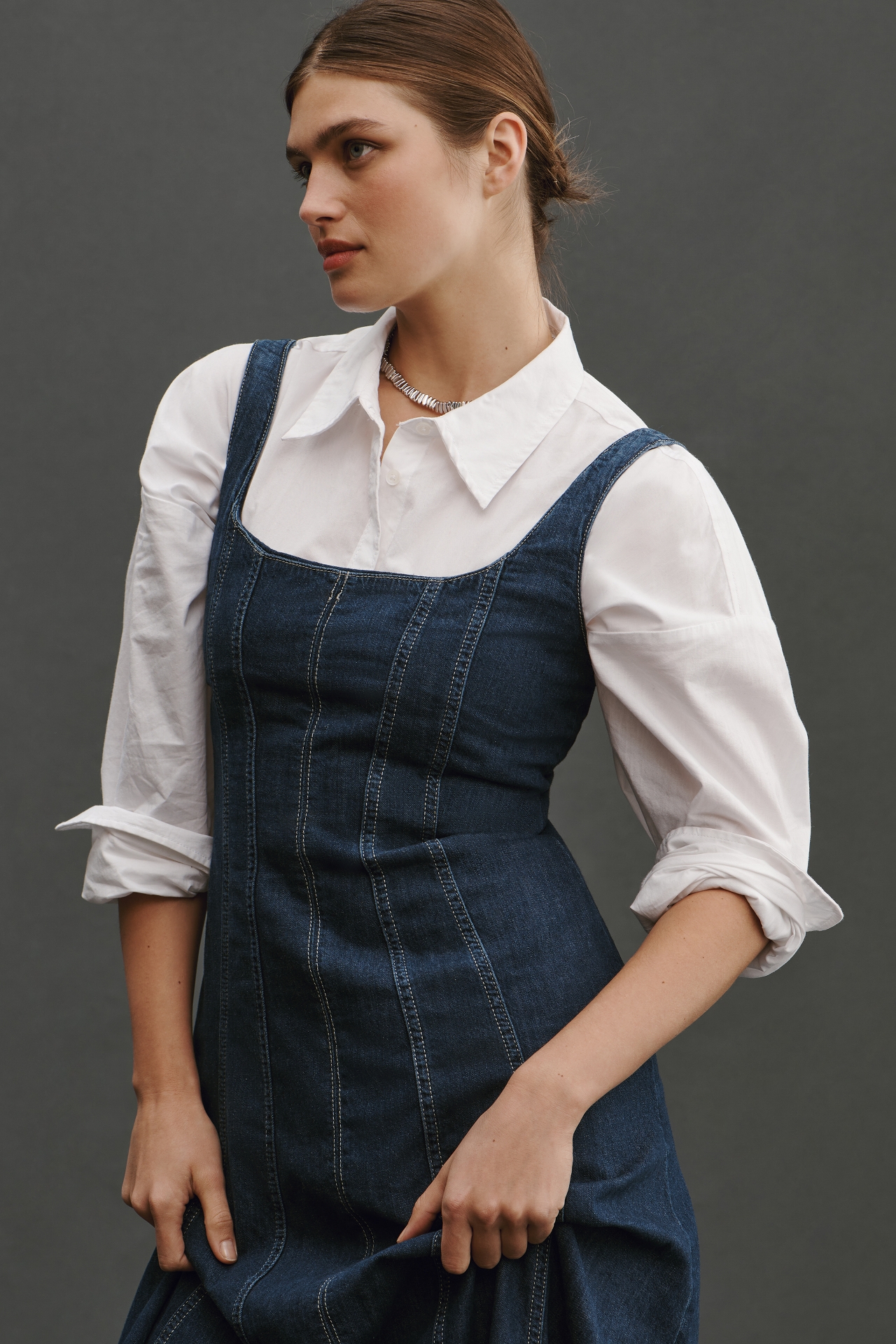 Reformation Amory Denim Midi Dress