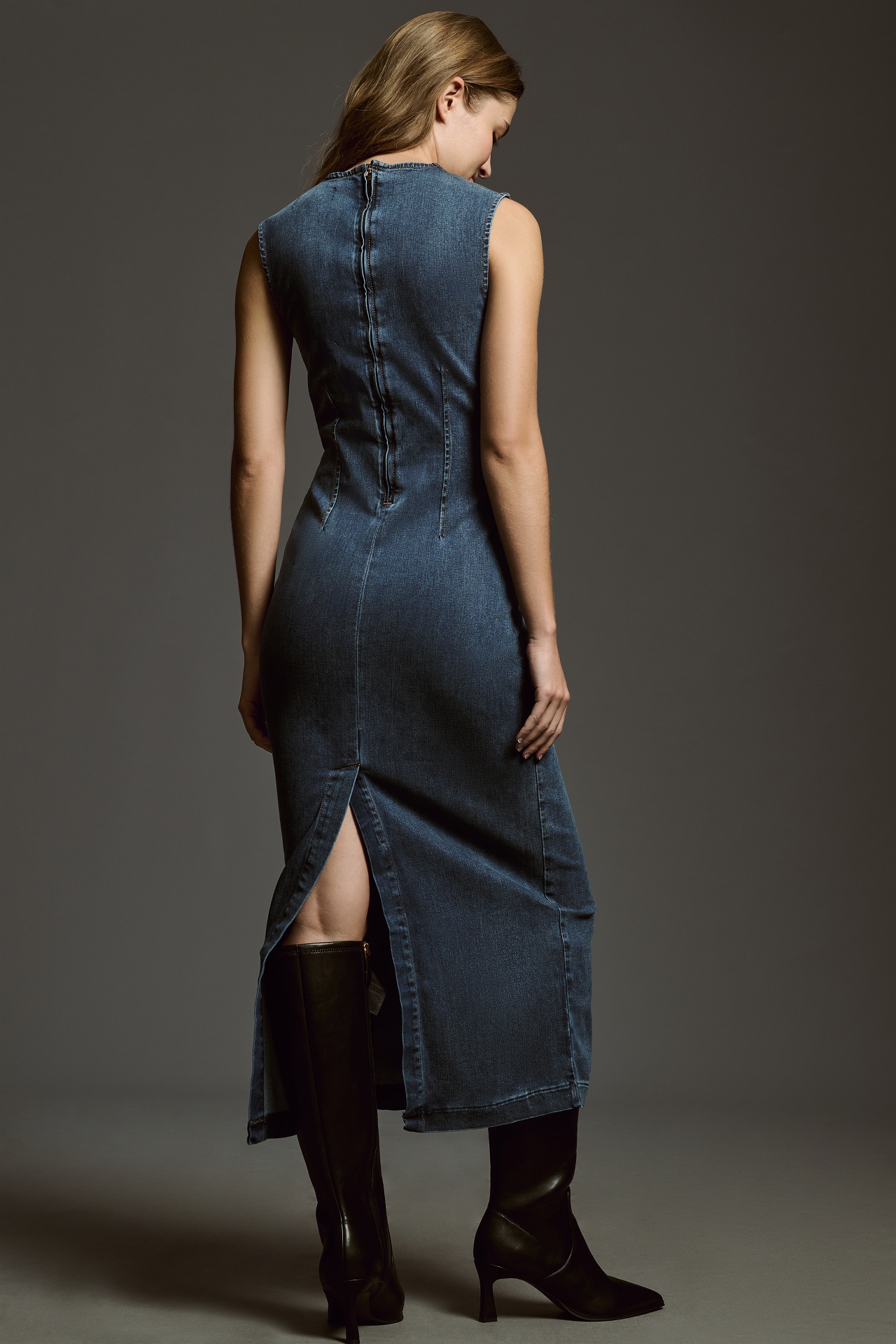 Reformation Kendi Sleeveless Denim Midi Dress