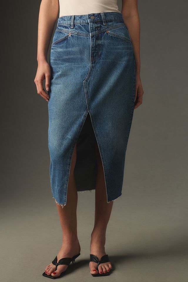 アメリカ人気のブランドreformation リフォーメーション　パンツ Reformation Jagger Denim Midi Skirt | Anthropologie