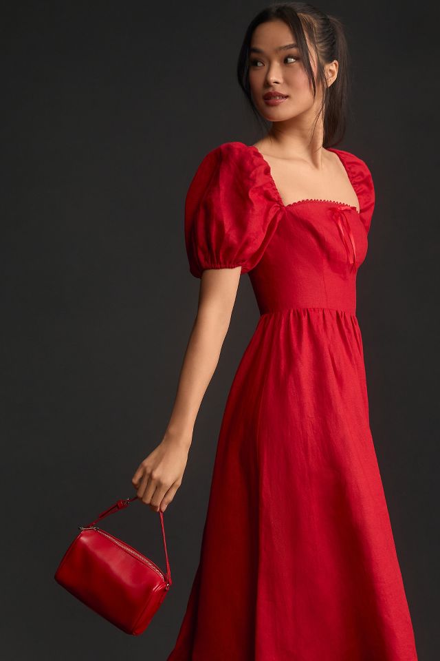 Reformation Marella Linen Midi Dress | Anthropologie