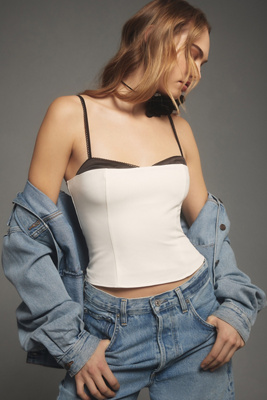 Reformation Womens Ivory Melanie Sweetheart-neck Stretch-woven Top