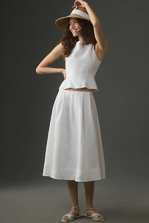 Shop Reformation Moya Linen Two-piece Set In White