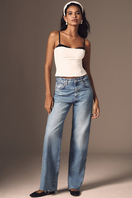 Reformation Val 90s Mid Rise Straight Jeans In Blue